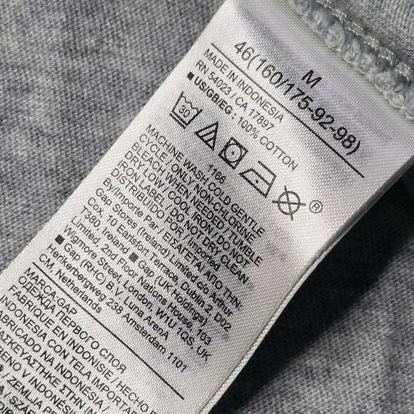 Gap Organically Grown Cotton Gray V Neck Short Sleeve 100% Cotton Tshirt Size M - Picture 9 of 10